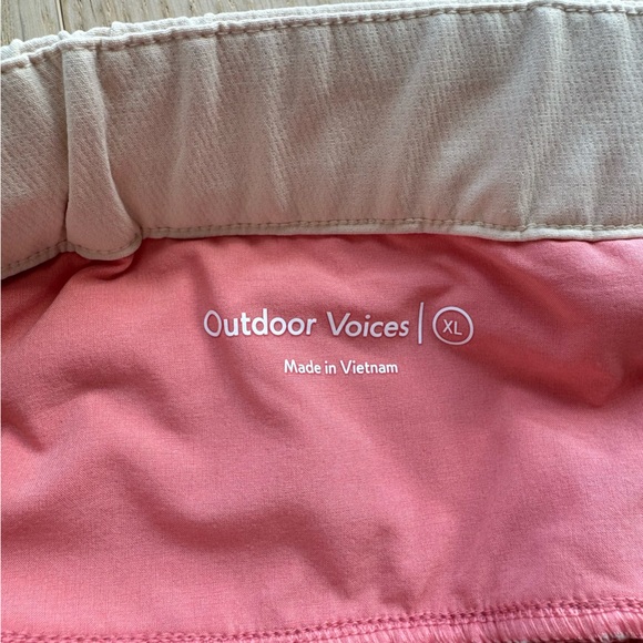 Outdoor Voices Pink and White Skorts with Wrap-Style Front - Picture 4 of 5